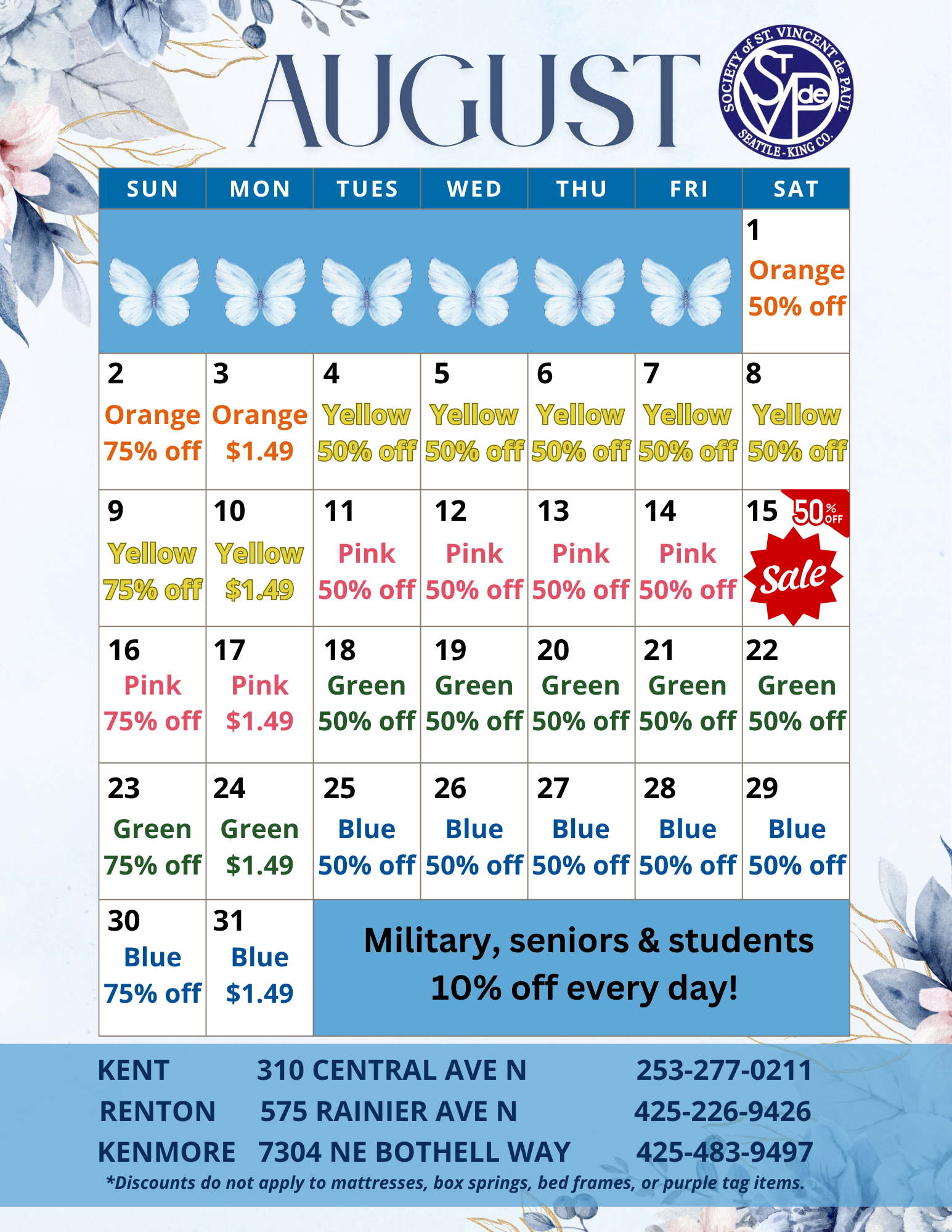 2026 August Store Calendar Flyer 8.5x11
